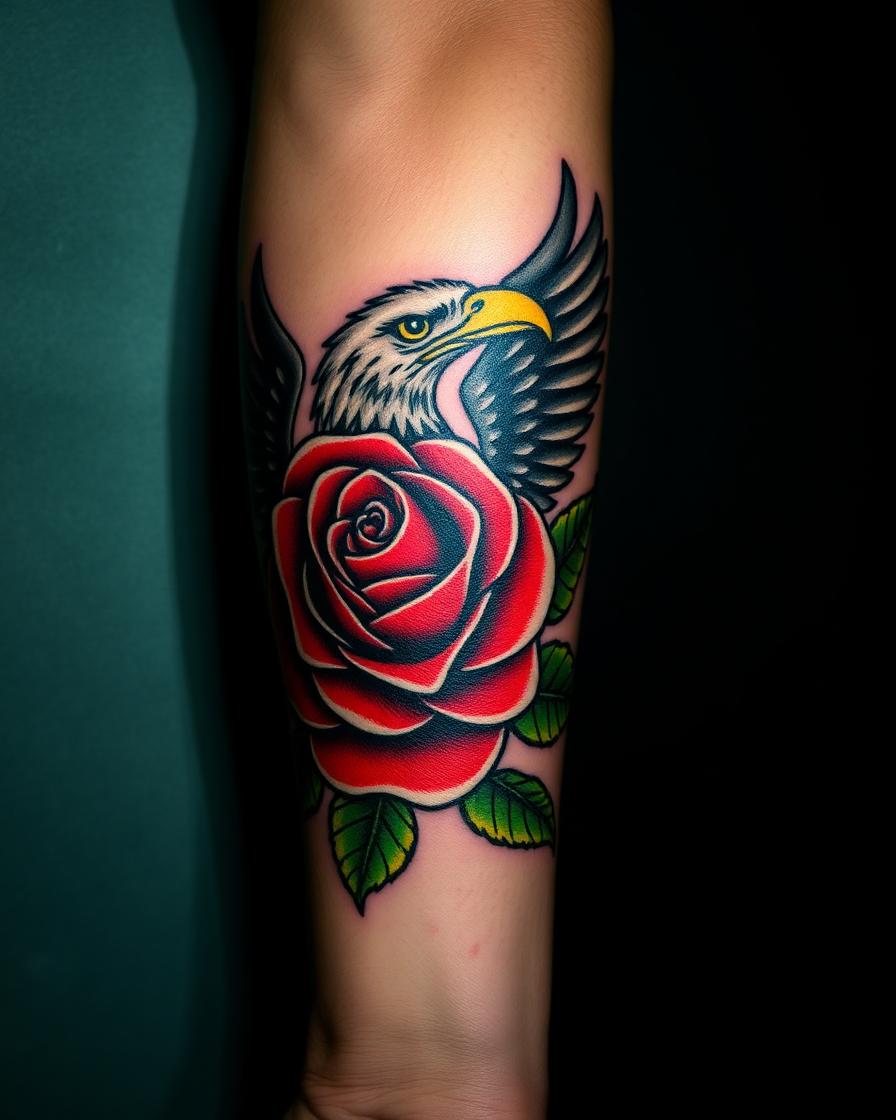 Águila & Rosa — Tradicional por Mateo Vargas