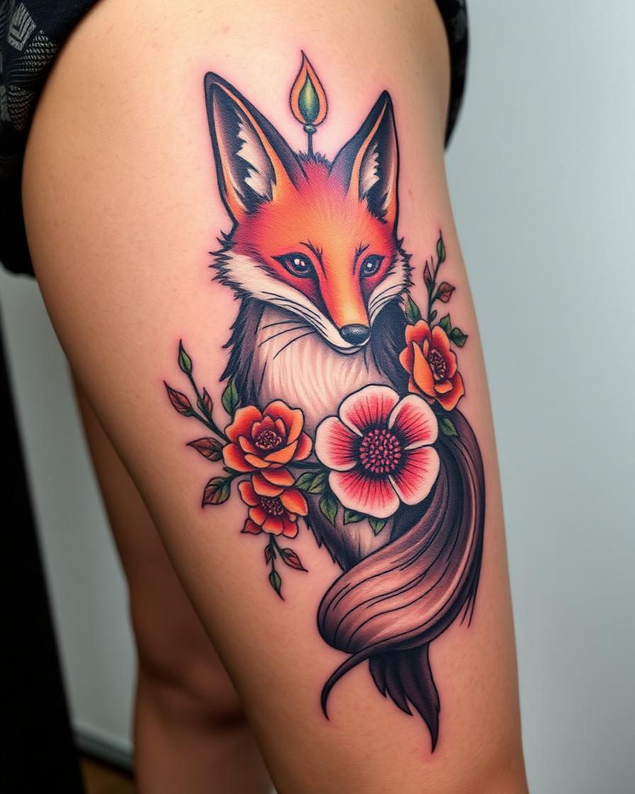 Zorro en Bloom — Neo-Tradicional por Mateo Vargas